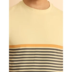 Men's Casual Cotton Printed Round Neck Half Sleeve T-Shirt (Brown) - Image 6