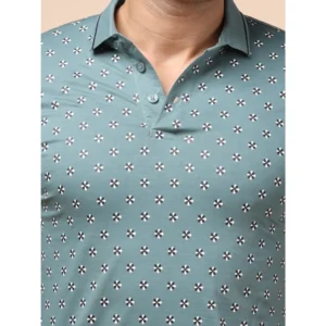 Men's Casual Cotton Printed Polo Neck Half Sleeve T-Shirt (Grey) - Image 6
