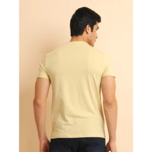 Men's Casual Cotton Printed Round Neck Half Sleeve T-Shirt (Brown) - Image 2