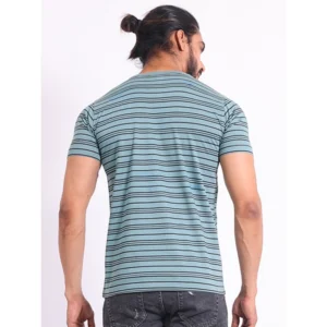 Men's Casual Cotton Printed Round Neck Half Sleeve T-Shirt (Gery) - Image 2