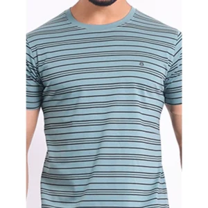 Men's Casual Cotton Printed Round Neck Half Sleeve T-Shirt (Gery) - Image 6