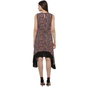 Women's Polyester Printed Sleeveless Knee-Length Dress (Multicolor) - Image 7