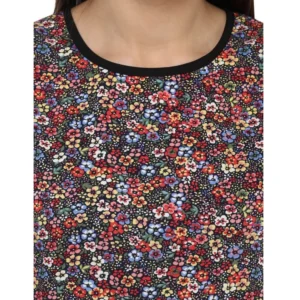 Women's Polyester Printed Sleeveless Knee-Length Dress (Multicolor) - Image 2