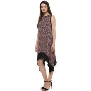 Women's Polyester Printed Sleeveless Knee-Length Dress (Multicolor) - Image 3