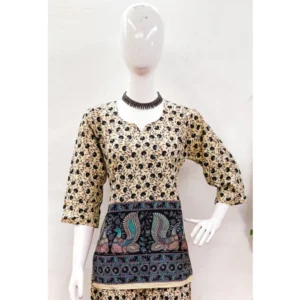 Generic Women's Cotton Jaipuri Printed 3-4th Sleeve Co ord Set (Multicolor) - Image 3
