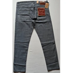 Men's Cotton Blended Solid Tapered Jeans (Grey) - Image 4