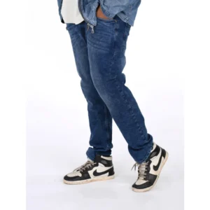 Men's Cotton Blended Solid Plus Size Jeans (Blue) - Image 3