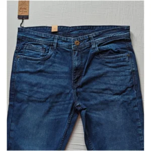 Men's Cotton Blended Solid Tapered Jeans (Blue) - Image 3