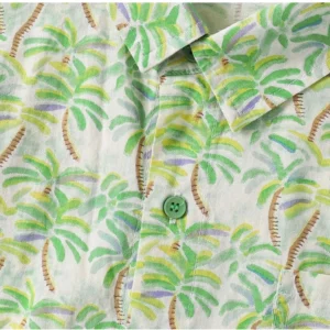 Boy's Cotton Blend Printed Short  Sleeve Shirt (Green) - Image 3