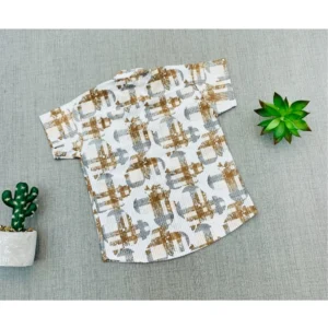 Boy's Cotton Blend Printed Short Sleeve Shirt and Shorts Set (MultiColor) - Image 4