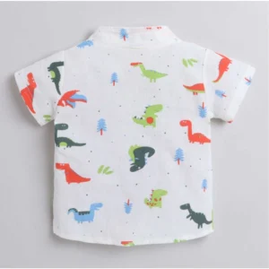 Boy's Cotton Blend Printed Short Sleeve Shirt and Shorts Set (MultiColor) - Image 3