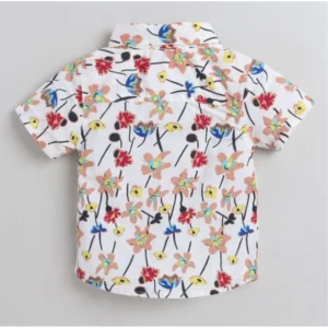 Boy's Cotton Blend Printed Short Sleeve Shirt (MultiColor) - Image 4