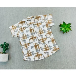 Boy's Cotton Blend Printed Short Sleeve Shirt (MultiColor) - Image 4
