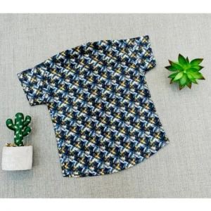 Boy's Cotton Blend Printed Short Sleeve Shirt and Shorts Set (MultiColor) - Image 4
