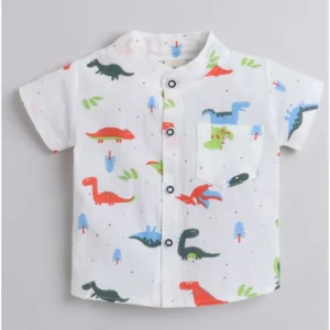 Boy's Cotton Blend Printed Short Sleeve Shirt and Shorts Set (MultiColor) - Image 4