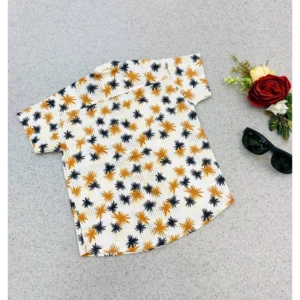 Boy's Cotton Blend Printed Short Sleeve Shirt (MultiColor) - Image 4