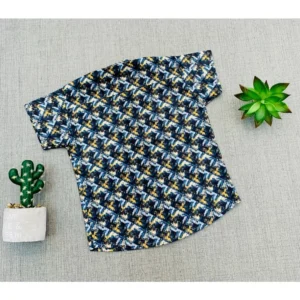 Boy's Cotton Blend Printed Short Sleeve Shirt (MultiColor) - Image 2