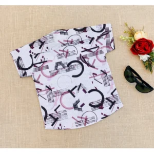 Boy's Cotton Blend Printed Short Sleeve Shirt (MultiColor) - Image 3