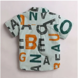 Boy's Cotton Blend Printed Short Sleeve Shirt and Shorts Set (MultiColor) - Image 3