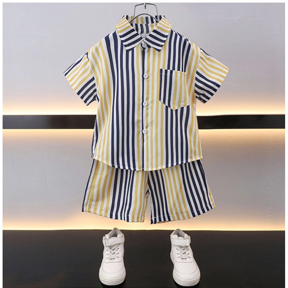 Boy's Lycra Blend Printed Short Sleeve Shirt and Shorts Set (MultiColor)