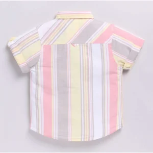 Boy's Cotton Blend Printed Short Sleeve Shirt (MultiColor) - Image 4