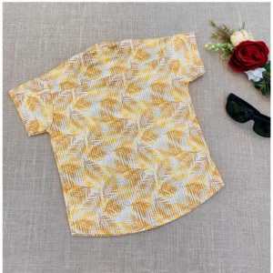 Boy's Cotton Blend Printed Short Sleeve Shirt (MultiColor) - Image 4