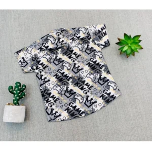 Boy's Cotton Blend Printed Short Sleeve Shirt (MultiColor) - Image 2