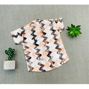 Boy's Cotton Blend Printed Short Sleeve Shirt (MultiColor) - Image 4
