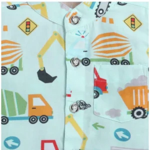 Boy's Cotton Blend Printed Short Sleeve Shirt and Shorts Set (MultiColor) - Image 3