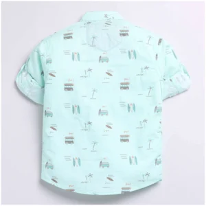 Boy's Cotton Blend Printed Short Sleeve Shirt (MultiColor) - Image 4