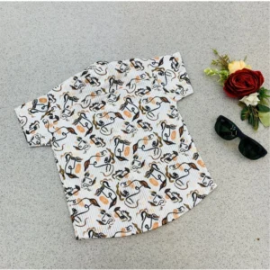 Boy's Cotton Blend Printed Short Sleeve Shirt (MultiColor) - Image 4