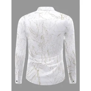 Men's Casual PollyCotton Textured Full Sleeve Collar Shirt (Green) - Image 4