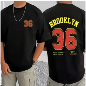Men's Casual Cotton Blend Printed Round Neck Half Sleeve T-Shirt (Black) - Image 3
