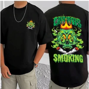 Men's Casual Cotton Blend Printed Round Neck Half Sleeve T-Shirt (Black) - Image 4