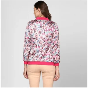 Generic Women's Satin Floral 3/4th Sleeve Jacket (Multicolor) - Image 2