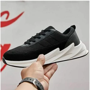 Men's Casual Synthetic Lace-ups Casual Shoes (Black) - Image 4