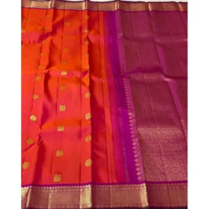 Women's Soft Litchi Silk Jacquard Work Saree With Unstitched Blouse 5.5Mtr (Red) - Image 4