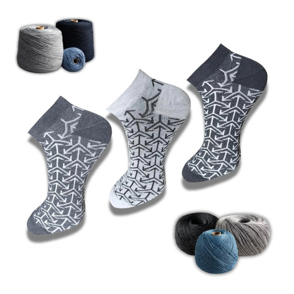 3_Pair Set Unisex Casual Cotton Printed Low Cut Socks (Multicolor)