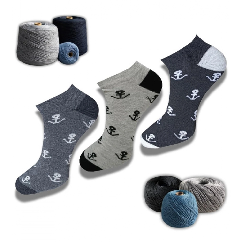 3_Pair Set Unisex Casual Cotton Printed Low Cut Socks (Multicolor)