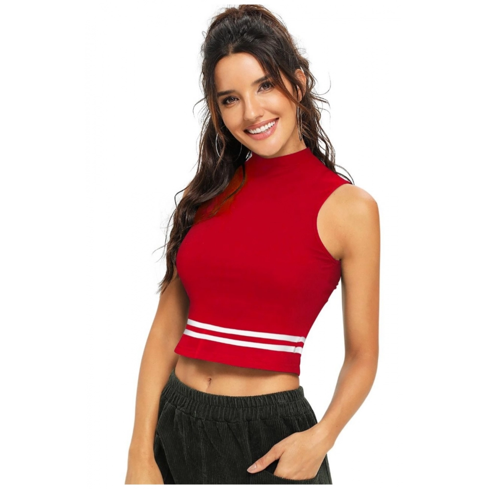 Women's Polyester, Knitting Western Wear Tops (Red) - Image 3