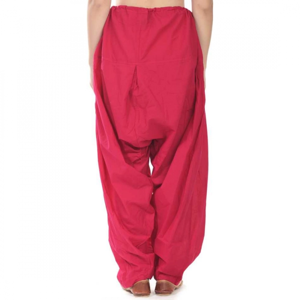 Women's Cotton Solid Patiyala (Color:Rani Pink) - Image 3