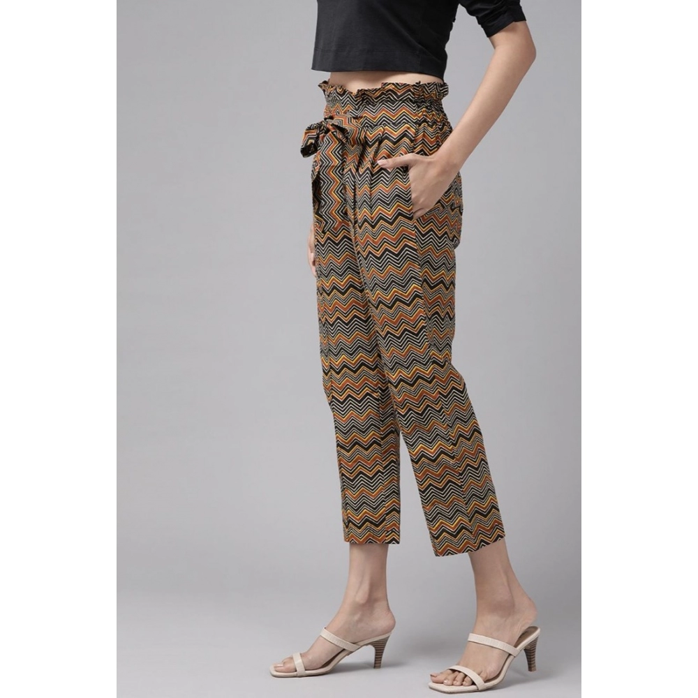 Women's Casual Printed Cotton Trouser Pant (MultiColor) - Image 5