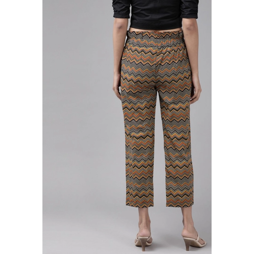 Women's Casual Printed Cotton Trouser Pant (MultiColor) - Image 2
