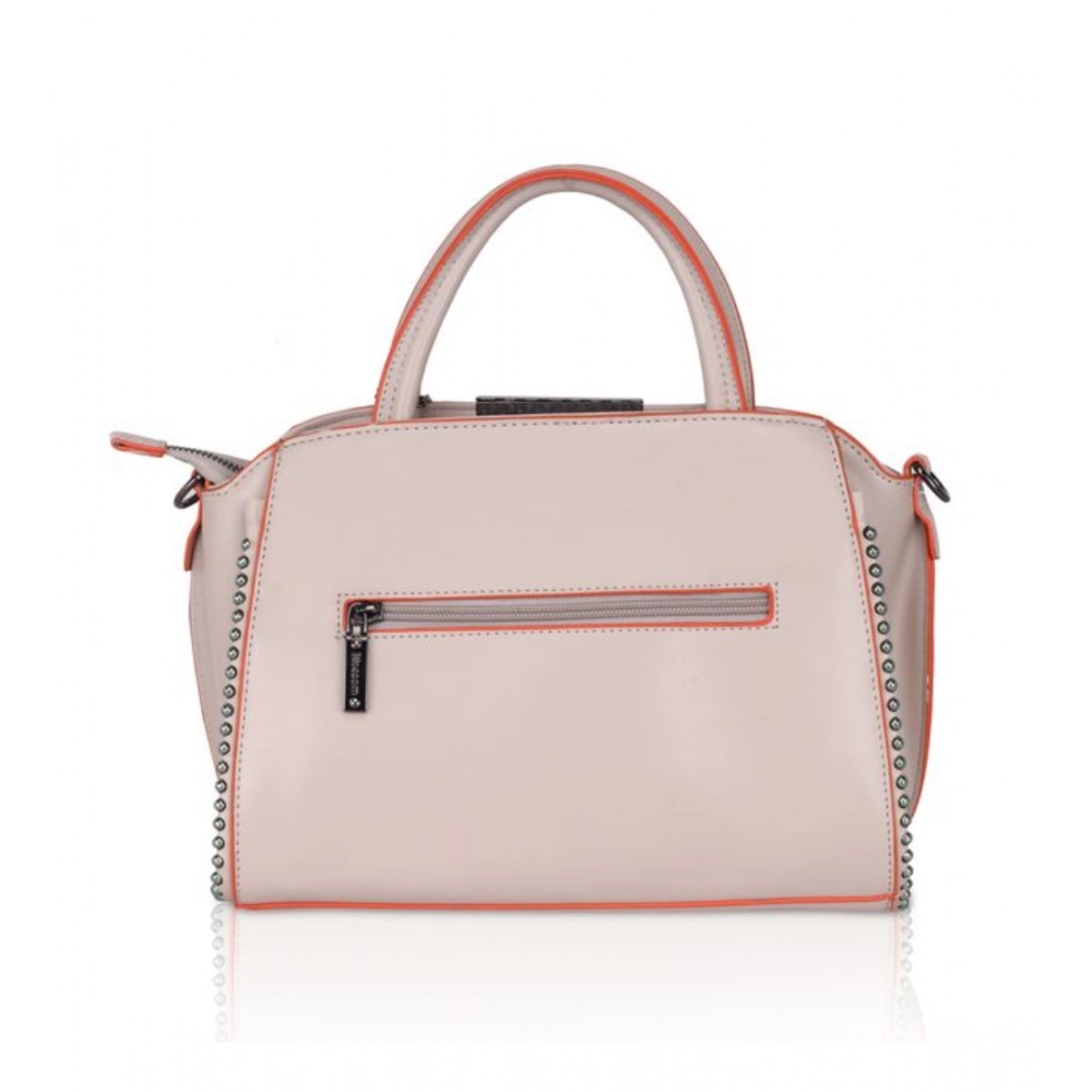 Women's Faux Leather Metal Beads Handbag (Khaki) - Image 4