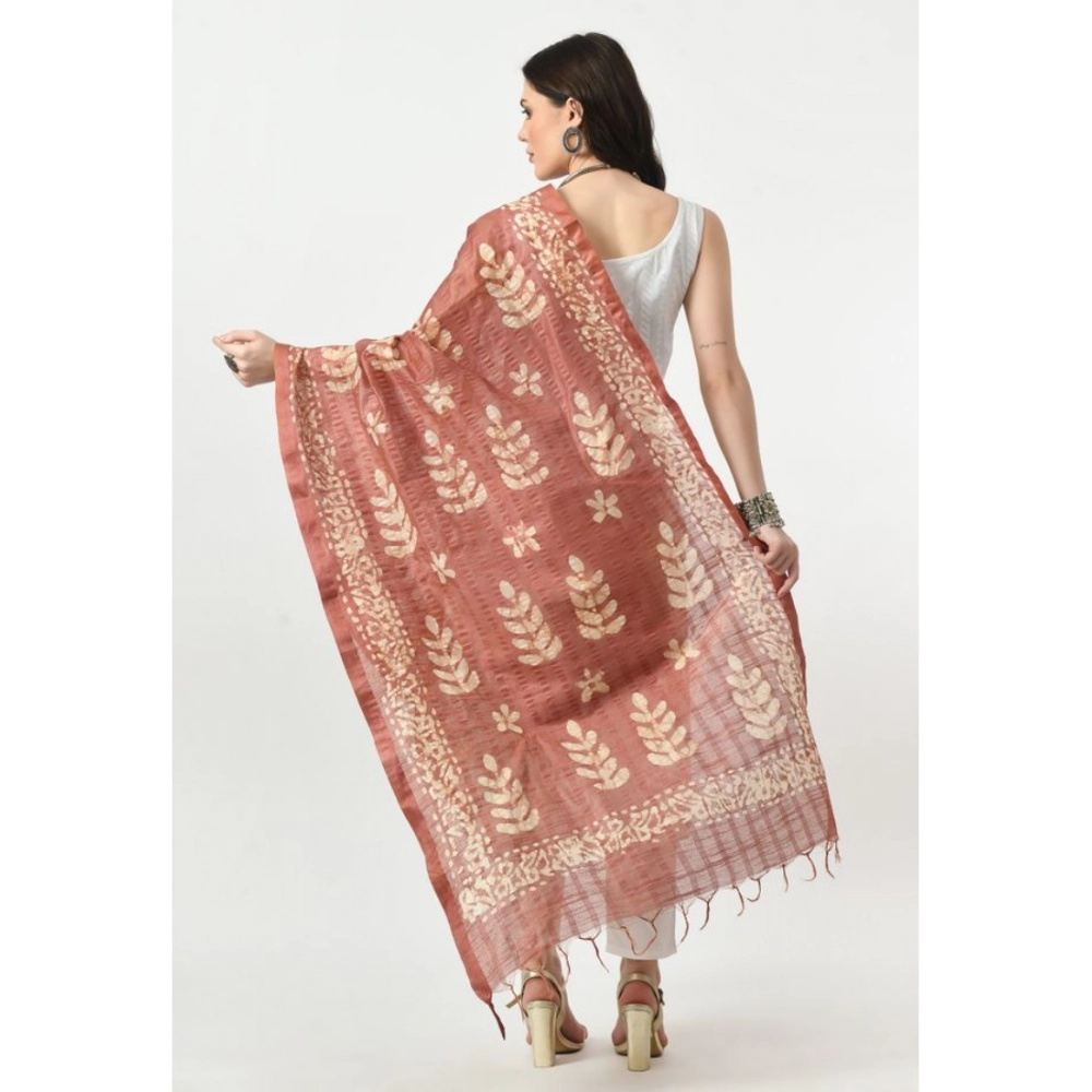 Women's Cotton Printed Dupatta (Brown, Length: Free Size) - Image 4