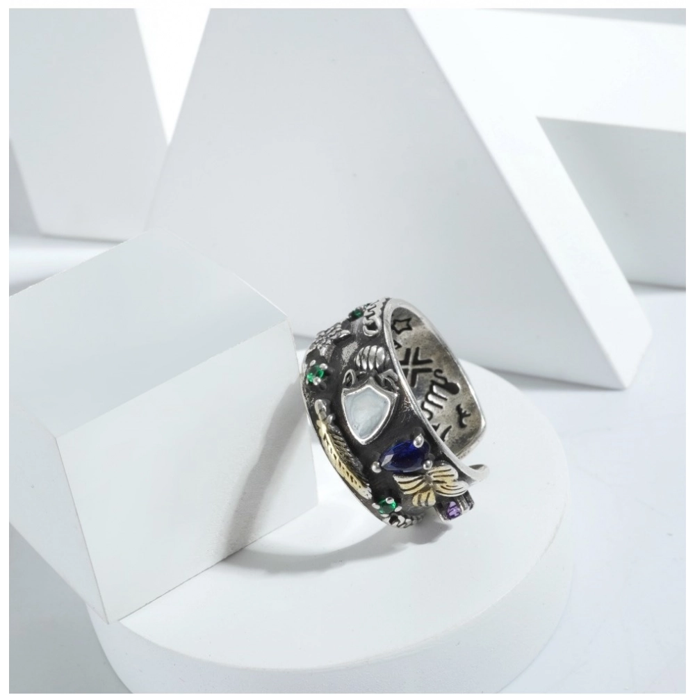 Stainless Steel Imported High-Quality Office Wear Freesize Ring (Silver Plated) - Image 2