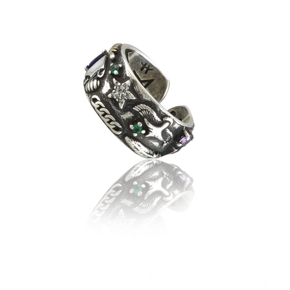 Stainless Steel Imported High-Quality Office Wear Freesize Ring (Silver Plated)