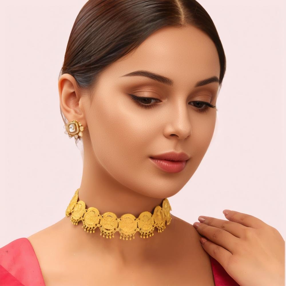 Royal Coin Craft Gold-Plated Traditional Choker Necklace
