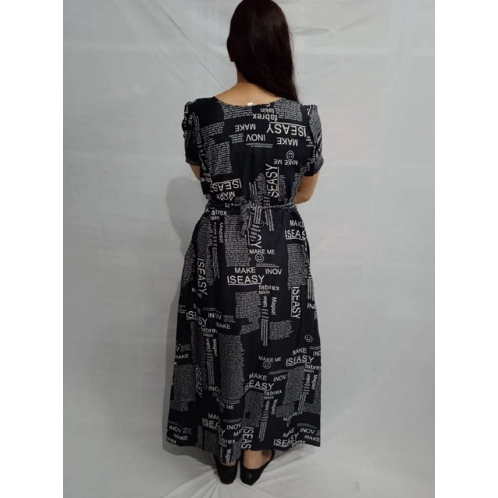 Women's Casual Crepe Half Sleeves Dress (Black) - Image 3
