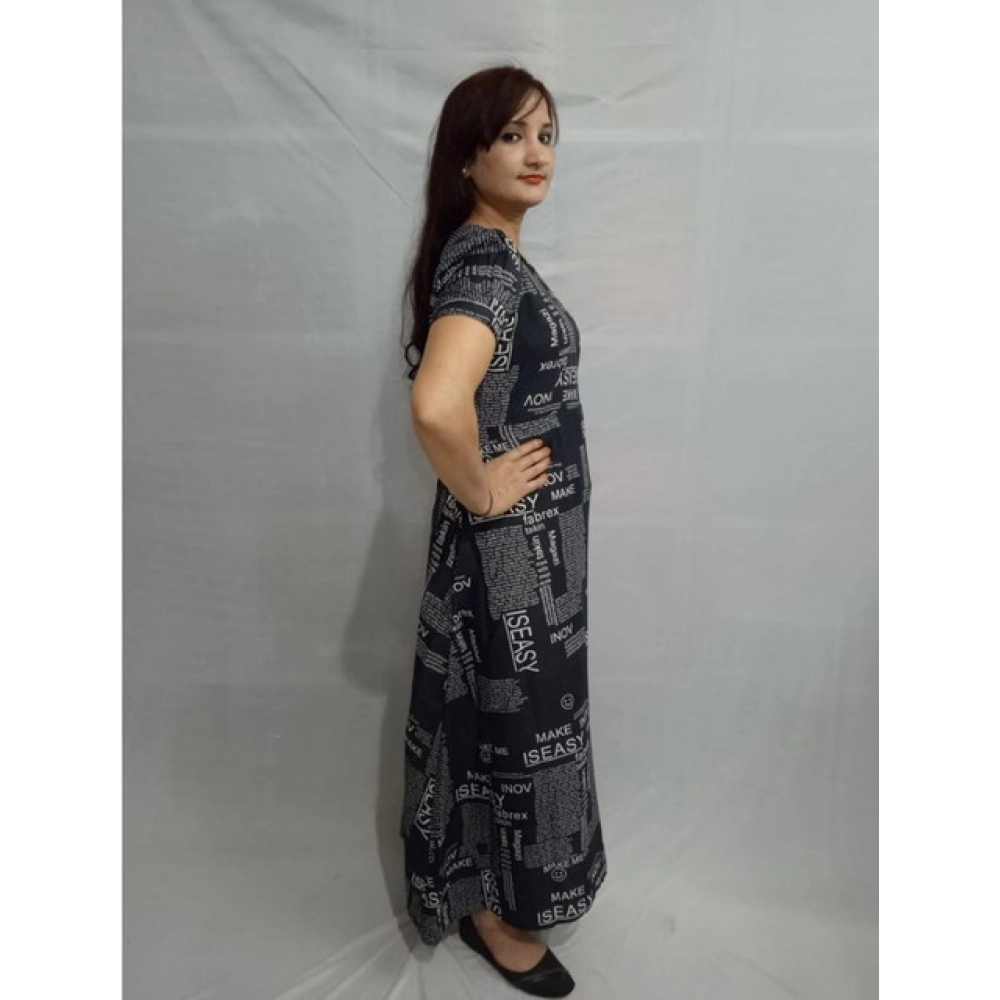 Women's Casual Crepe Half Sleeves Dress (Black) - Image 5